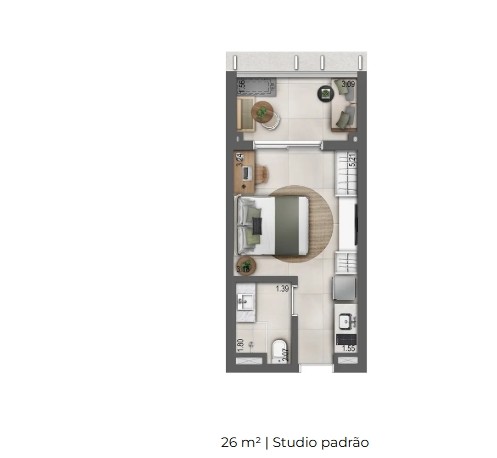 Apartamento, 1 quarto, 29 m² - Foto 9