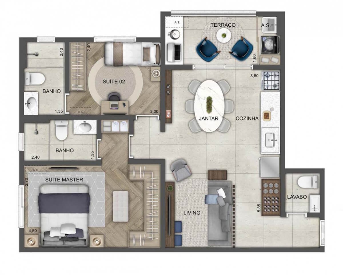 Apartamento, 2 quartos, 70 m² - Foto 45